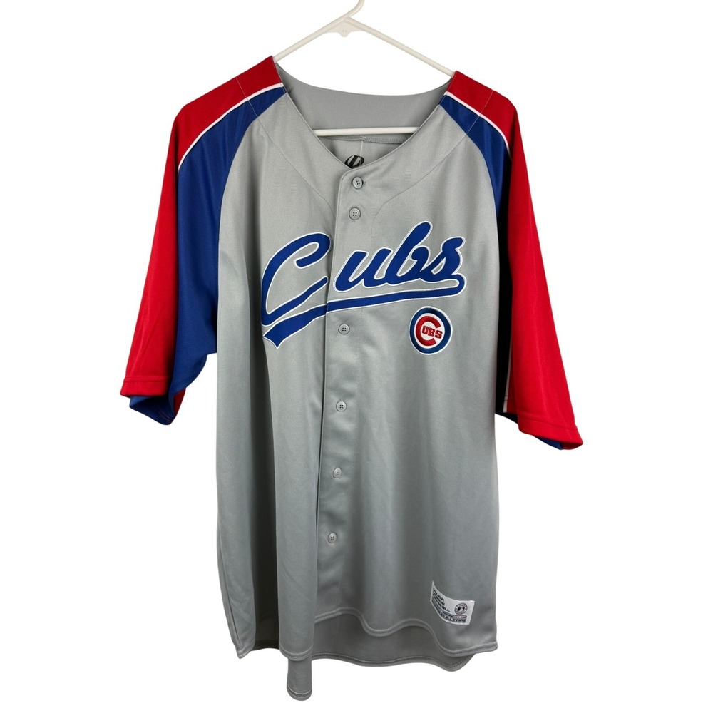 Dynasty Chicago Cubs MLB Baseball Jersey Grey Red Blue Mens 2XL New With Tags